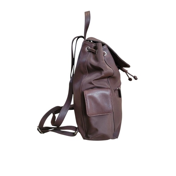 Fossil Soft Leather Backpack Brown Travel Bag Flap Front Read Description - Picture 4 of 10
